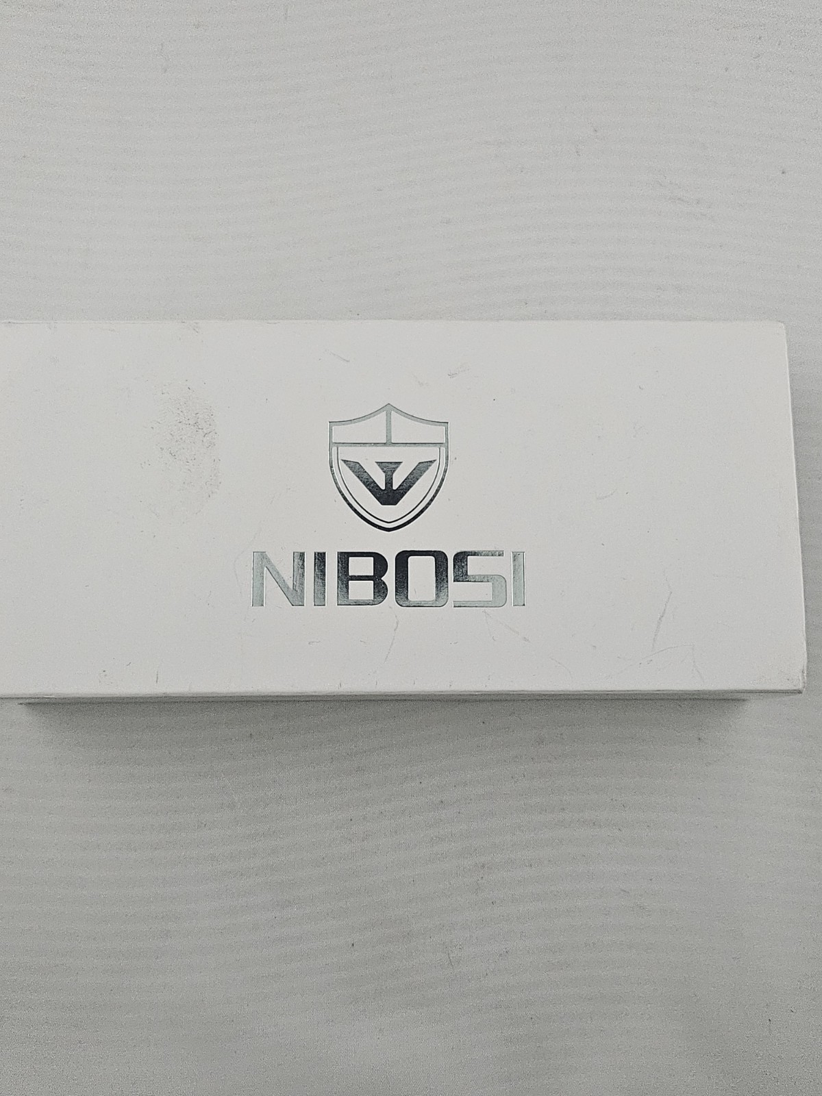 New In Box Nibosi 1985 Blue Striped Dial Day Date Quartz Movement Running