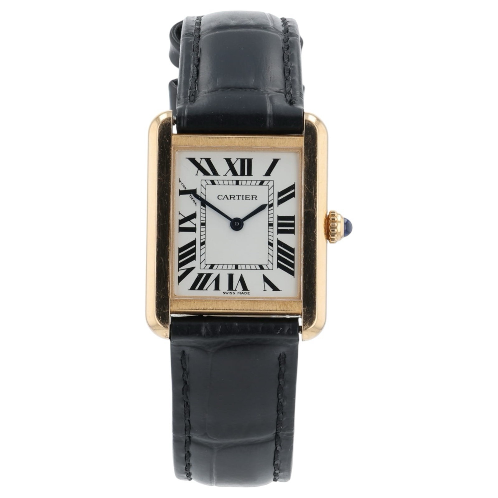 Cartier Tank Solo W5200024 3168 24mm Silver Roman Rose Gold Ladies Watch
