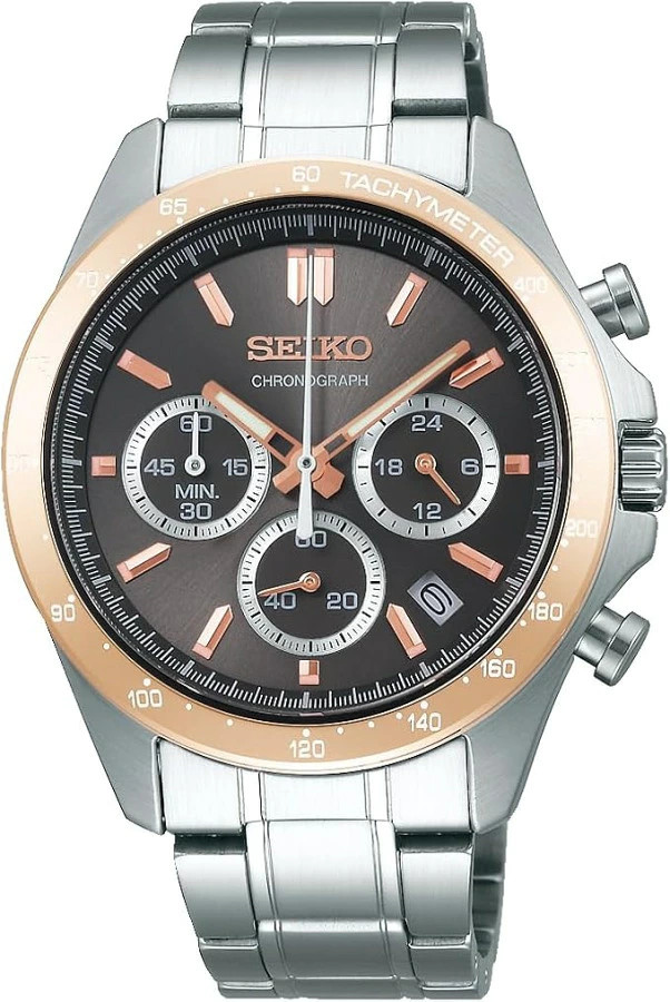 SEIKO Spirit SBTR026 Quartz Chronograph Brown Men’s Watch Authentic Japan