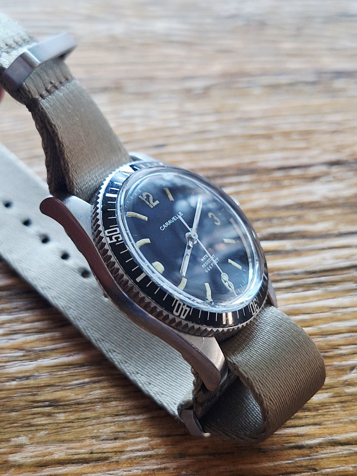 VTG CARAVELLE Bulova ‘Sea Hunter’ Devil Diver 666 Lollipop Explorer 1970 Sharp!