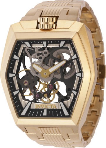 Invicta Men’s 44013 Akula Mechanical 2 Hand Black, Ivory Dial Watch