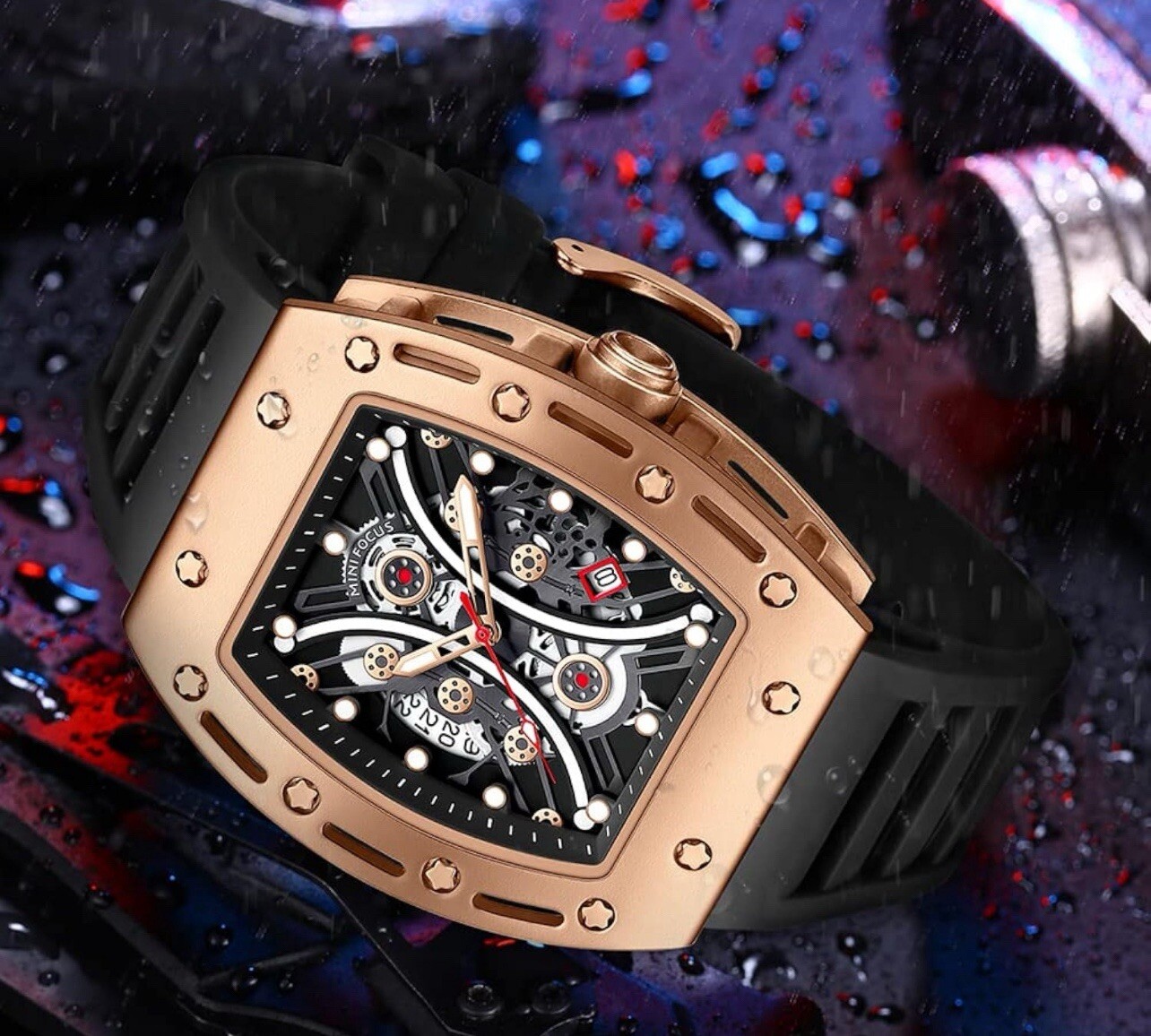 Luxury Skeleton Watch Piece | Rose
