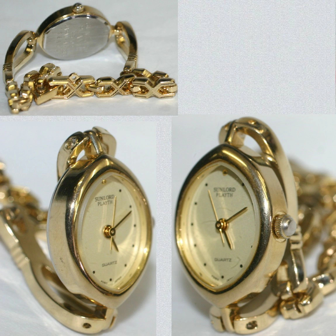 [A1R] Sunroad Bangle Type Gold Plated Fashion Quartz Ladies Watch [w2v]