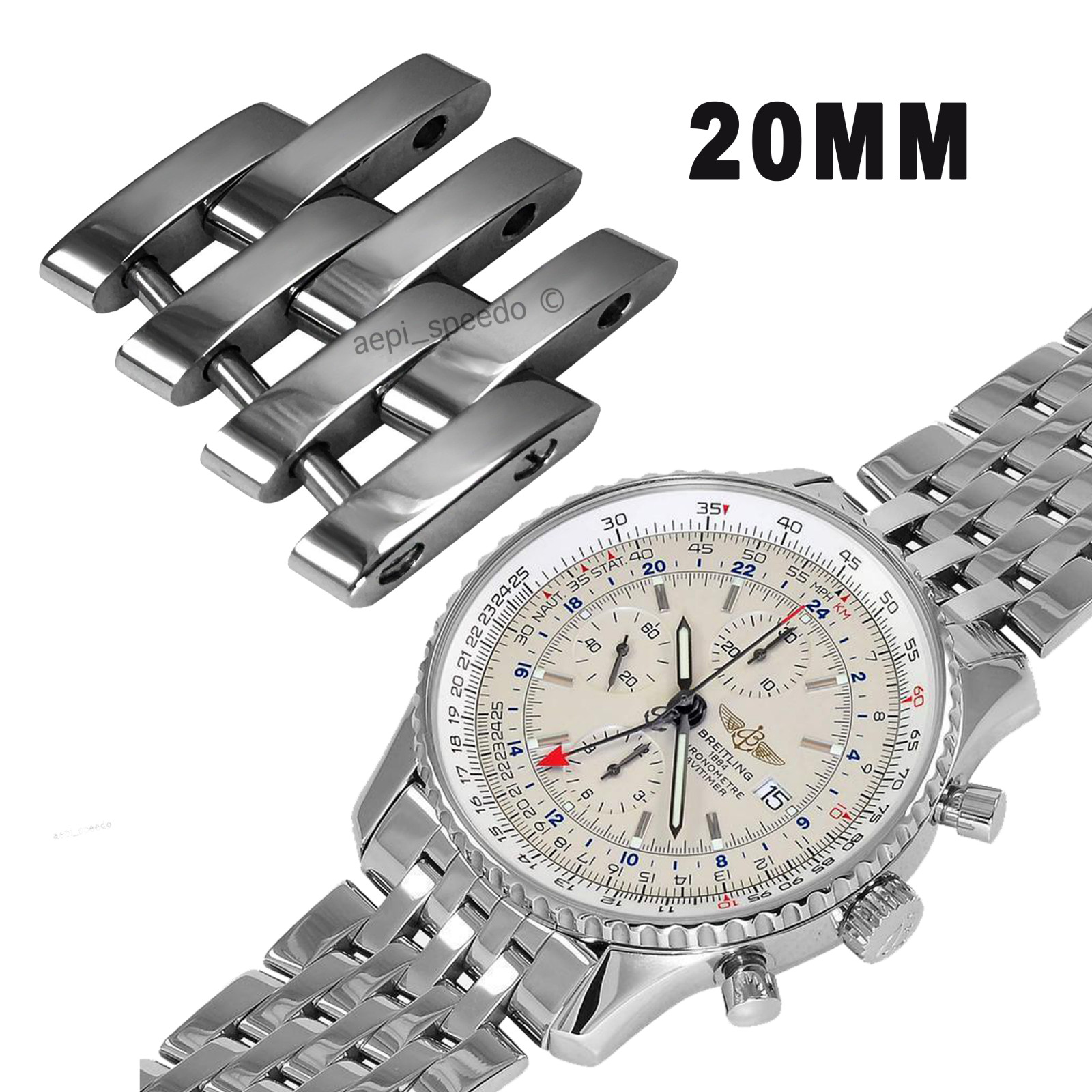 100% Original Steel 20mm Link For Breitling Navitimer World A24322 447A 443A