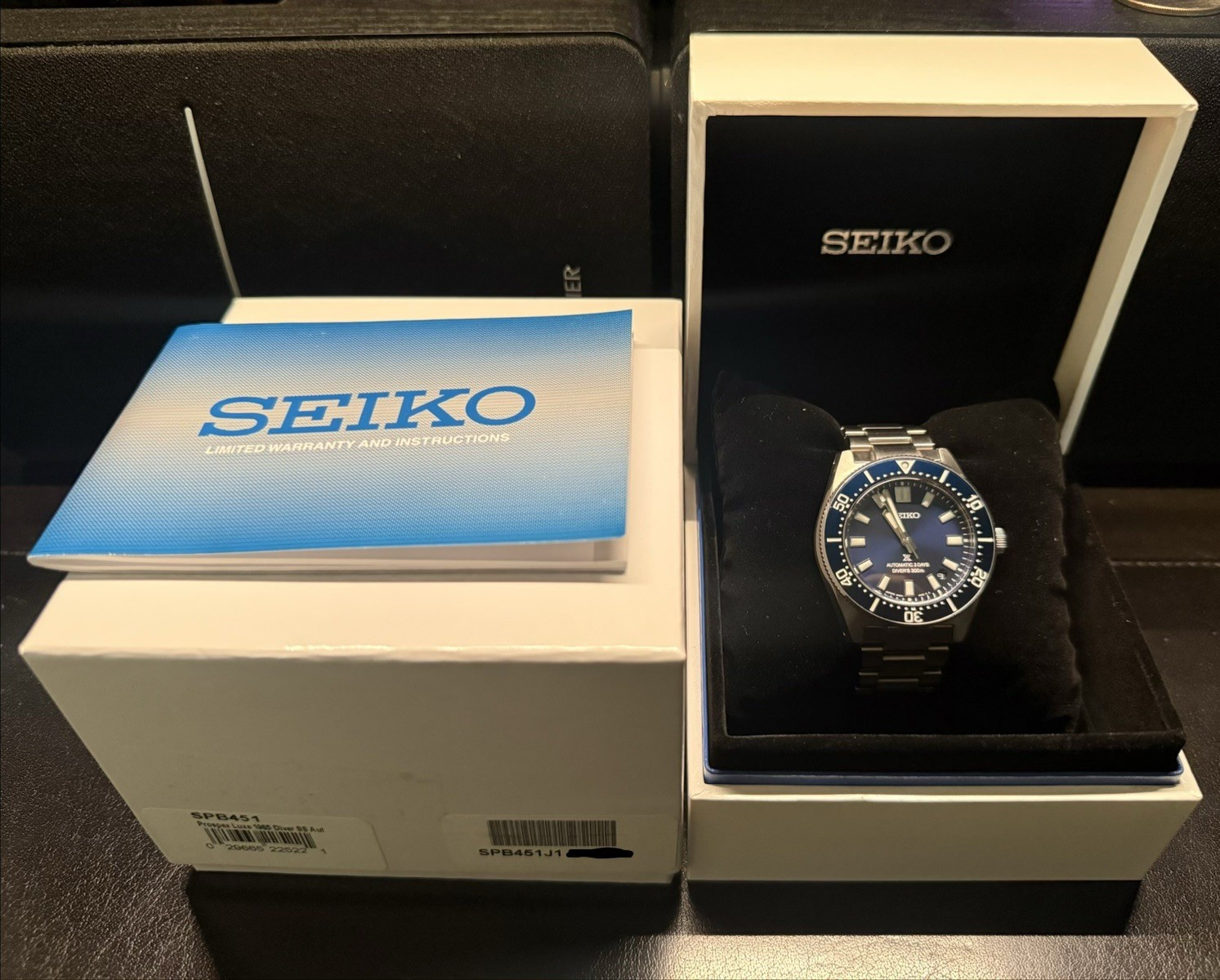 Seiko SPB451 Automatic Diver 300m Blue Dial/Bezel Stainless Steel Bracelet