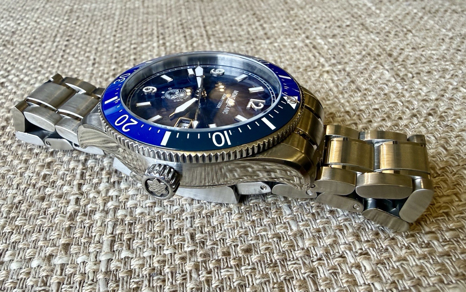 💙🧊 Montblanc 1858 Iced Sea Automatic Glacier Blue Dial Swiss Diver 🧊💙