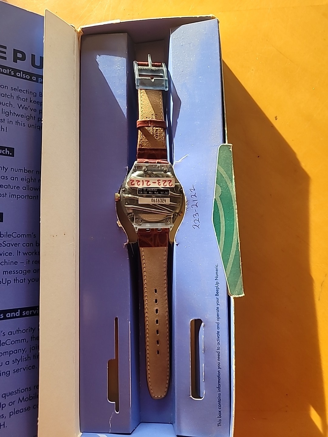 SWATCH 1993 PAGER BEEP UP Numeric Beeper Watch W/ Original Box & phone #