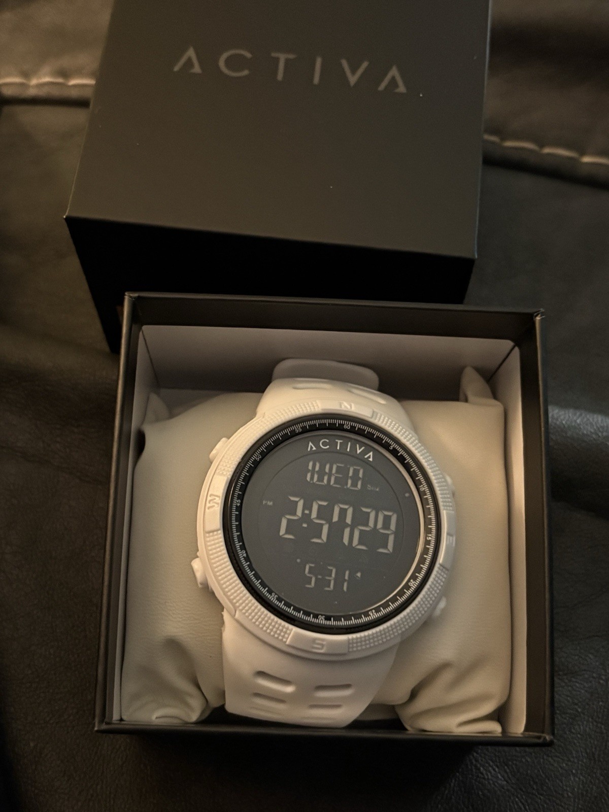 Activa Quartz Digital Sport 30m 3 ATM Backlight White Plastic Strap Watch w/ Box
