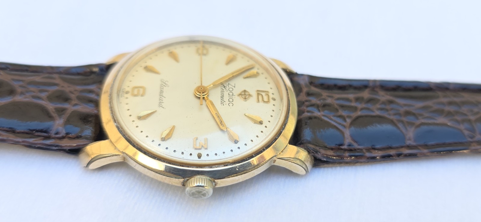 Vintage ZODIAC HERMETIC Standard Cal 60 Ref 764 Men’s 32mm Gold Plated Watch
