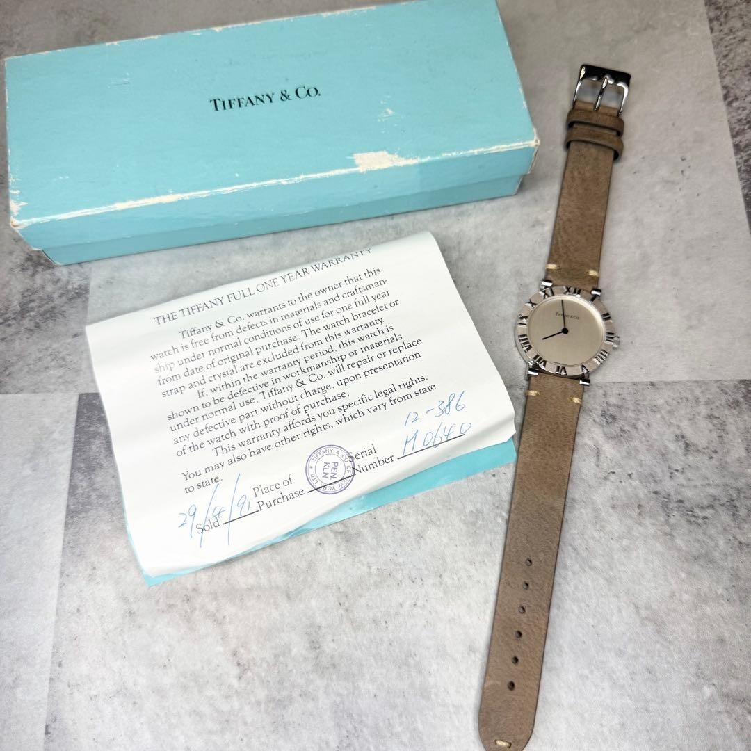 Tiffany & Co. Atlas M0640 Vintage Men’s Watch Sterling Silver 925 Working