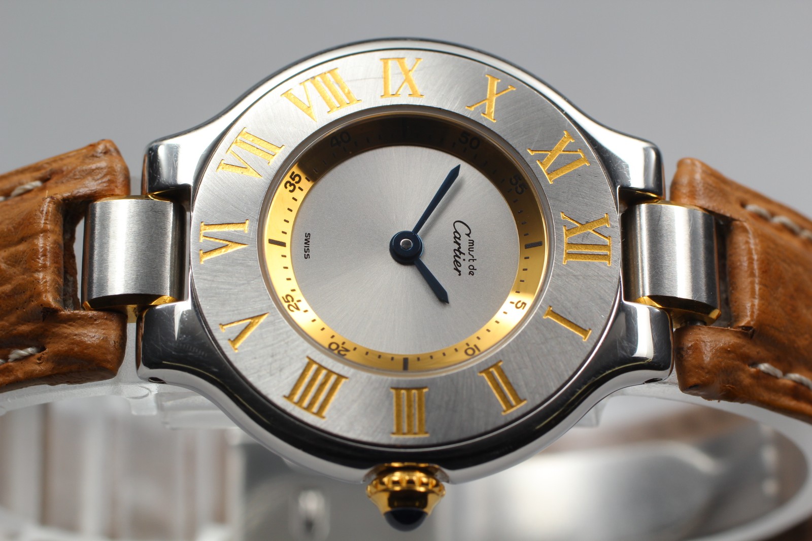 Cartier Must de Cartier 21 1340 28mm Silver Gold Quartz Vintage Women’s Watch