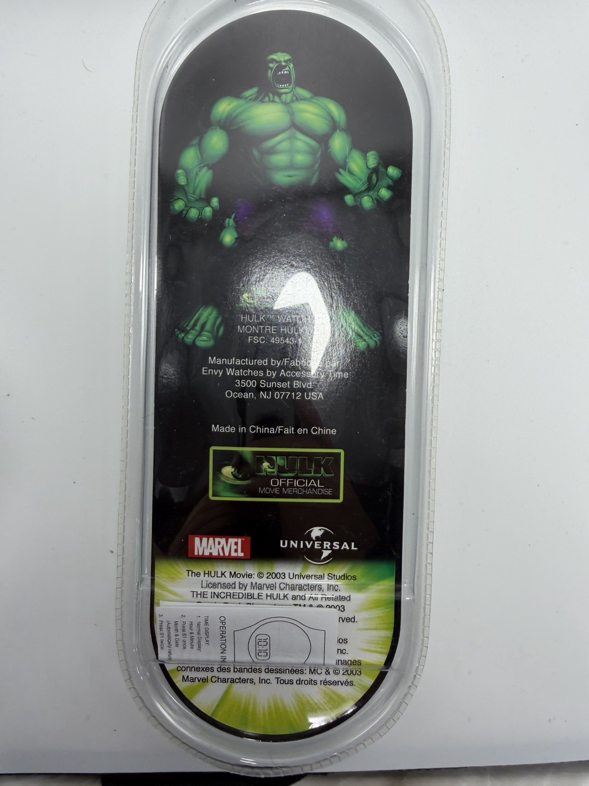 2003 Marvel Hulk Movie Digital Wrist Watch Brand New Unopened Incredible