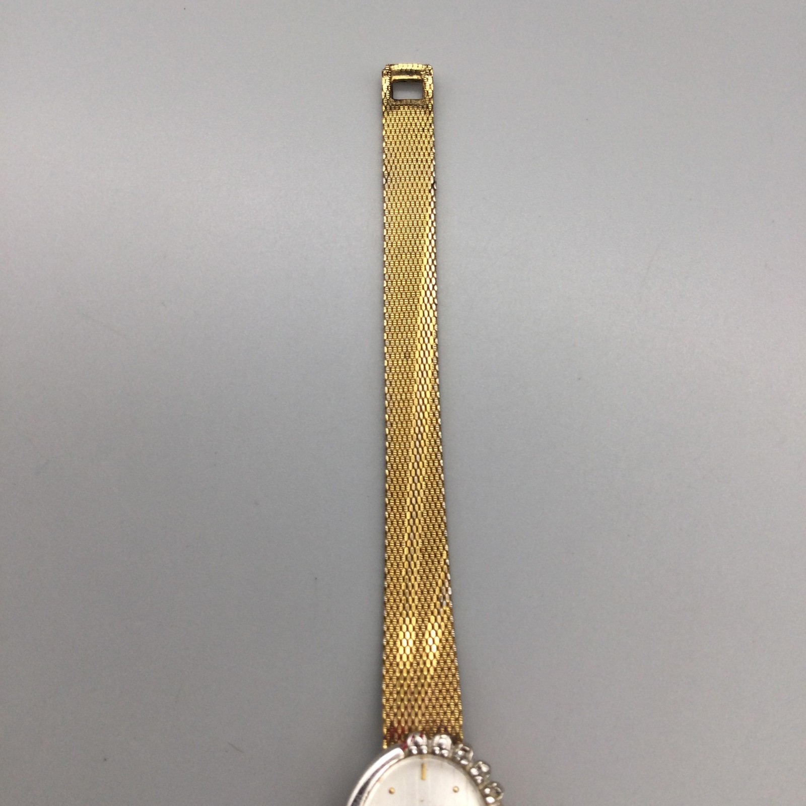 Gruen Womens Watch 17mm Oval Silver Gold Tone Diamond Accent Bezel New Battery