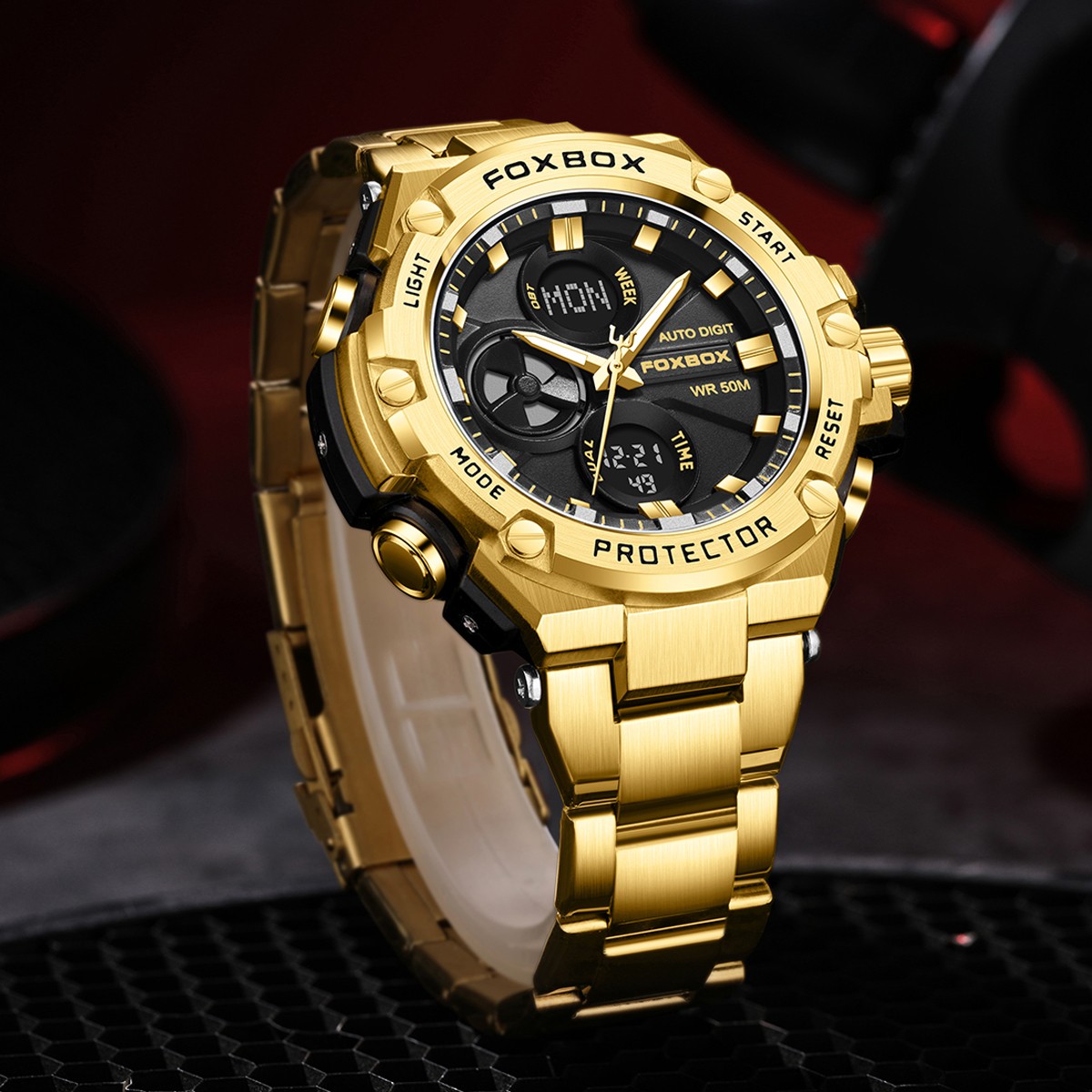 2025 Mens Diver Sport Wristwatch Stainless Steel Digital Luminous Quartz Watches