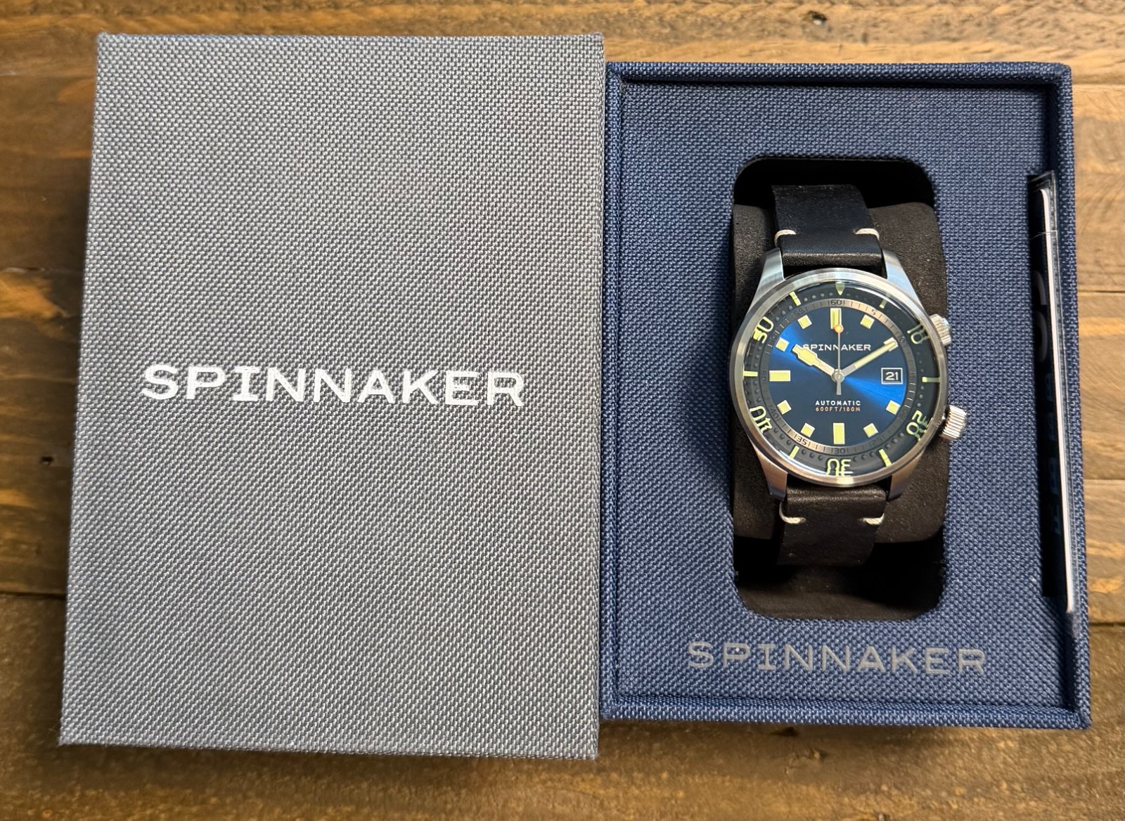 Spinnaker Bradner SP-5062-03 Automatic 42mm Watch Atlantic Blue w/Leather Strap