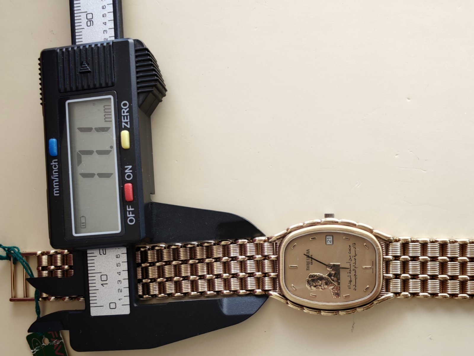 Mint FAVRE-LEUBA President Saddam Hussein Iraq Gold DIAL Box Watch R800