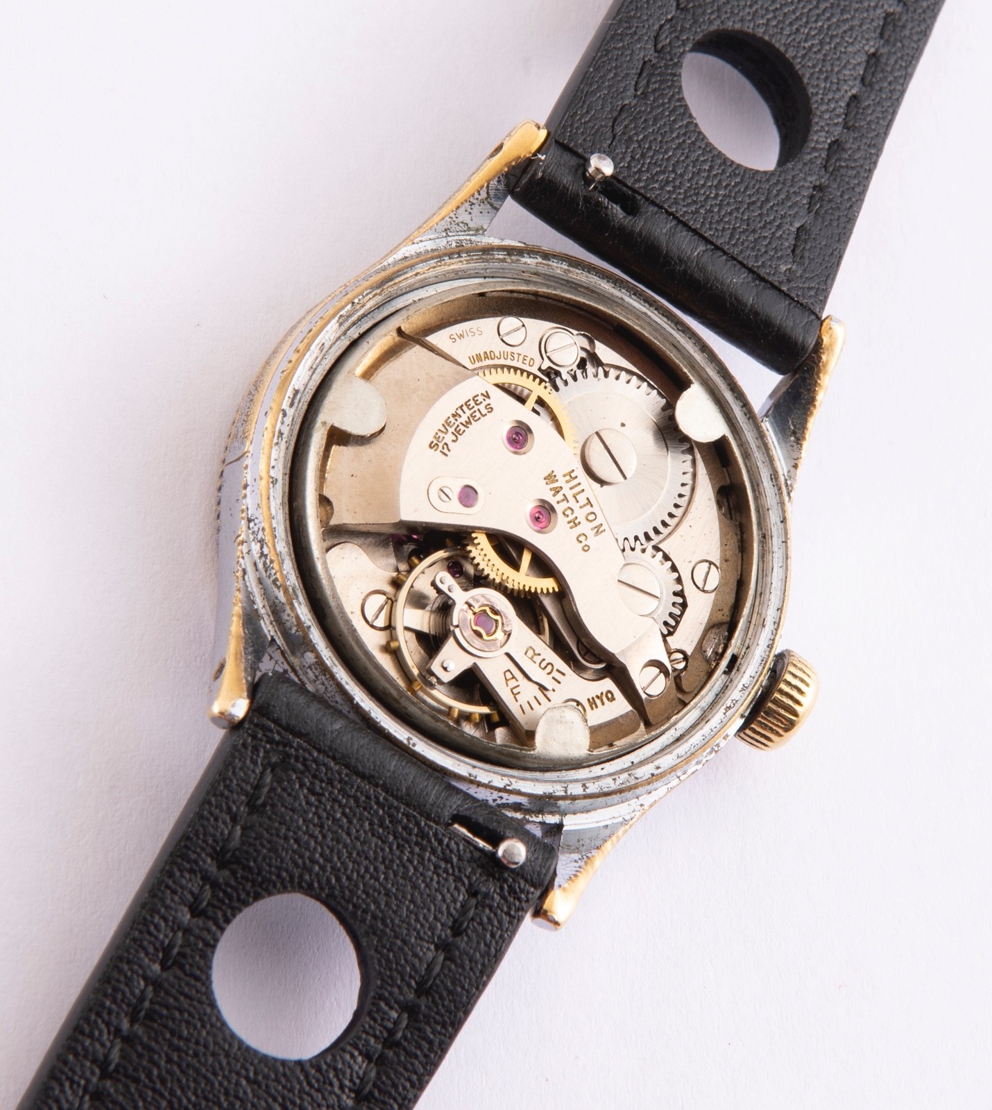 Vintage Men’s Hilton 2 Star 17 Jewels Watch Swiss Movement French Case Repair