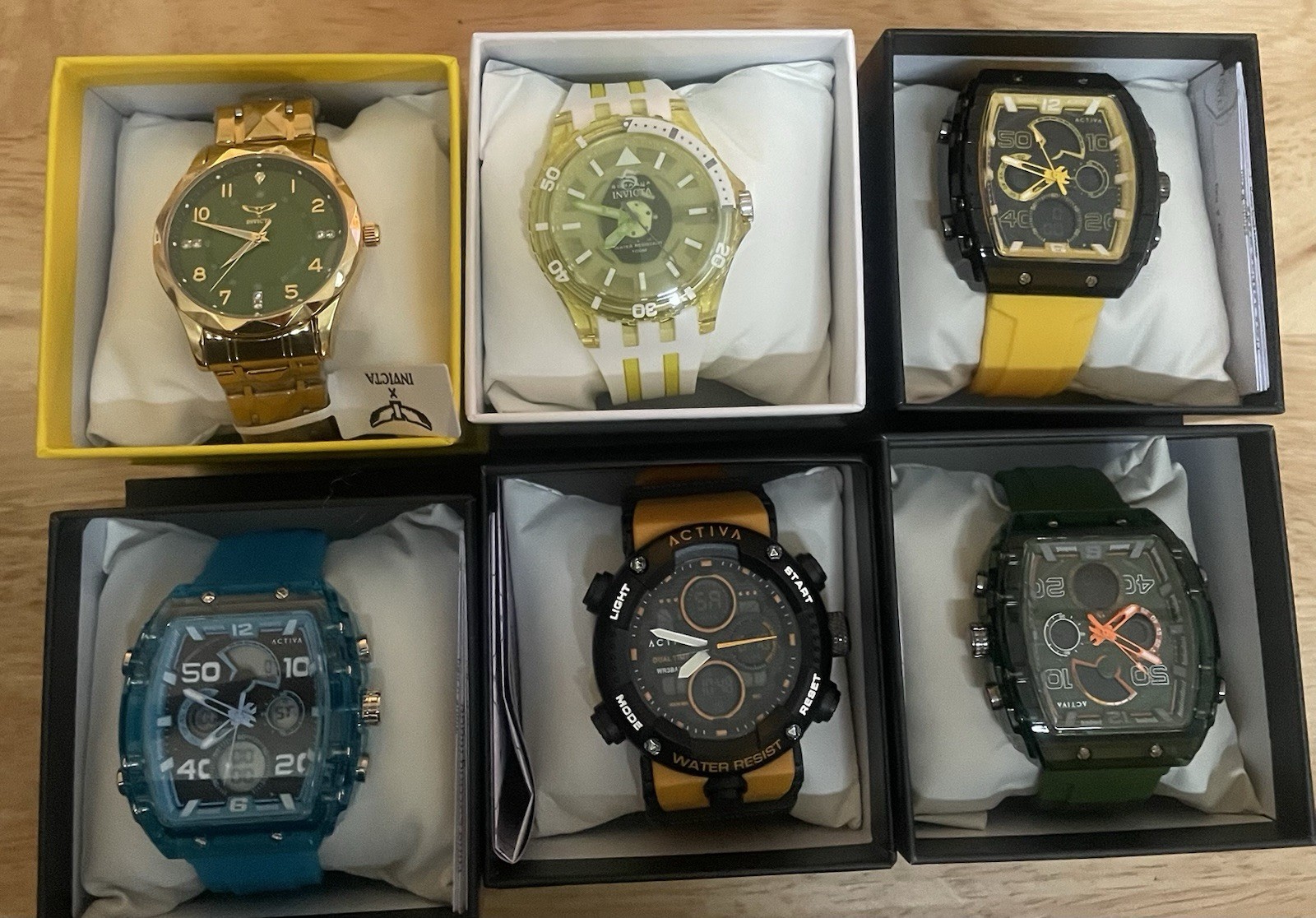 Invicta Activa Lot of 6 Watches Multicolor Collection Bulk Assorted