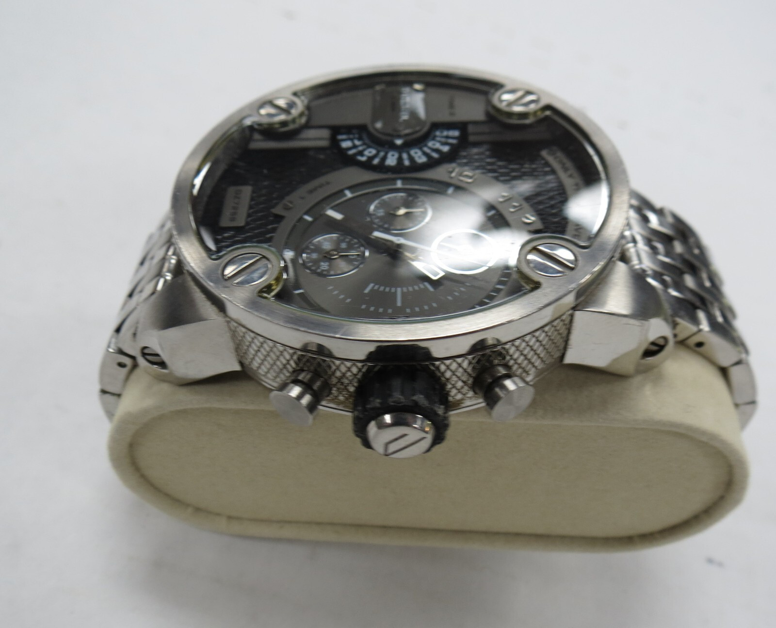 DIESEL MENS WATCH -TIME 2 – 3 BAR – DZ 7259 QUARTZ WATCH METAL BAND !!!
