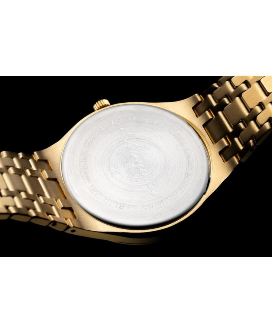 ADRIATICA Men Quartz Casual Watch Classic Dress Gold color Dial Waterproof Swiss