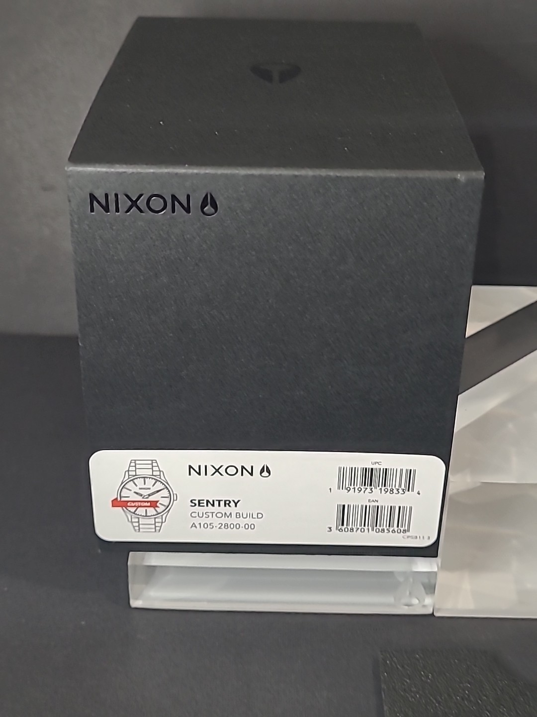 CUSTOM Nixon Sentry Quartz Watch Black Brushed/ Turquoise A105-2800.