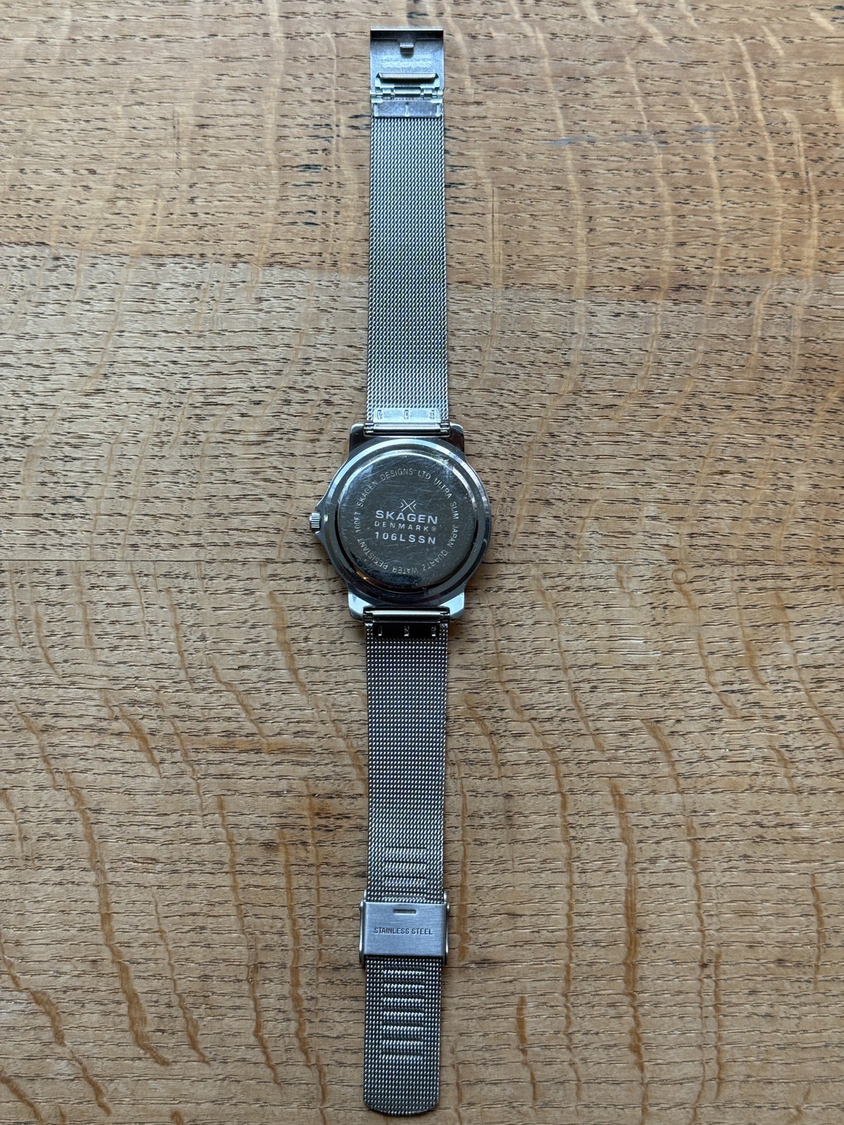 Skagen Watch Men 36mm Blue Dial Silver Tone Date Round 106LSSN New battery