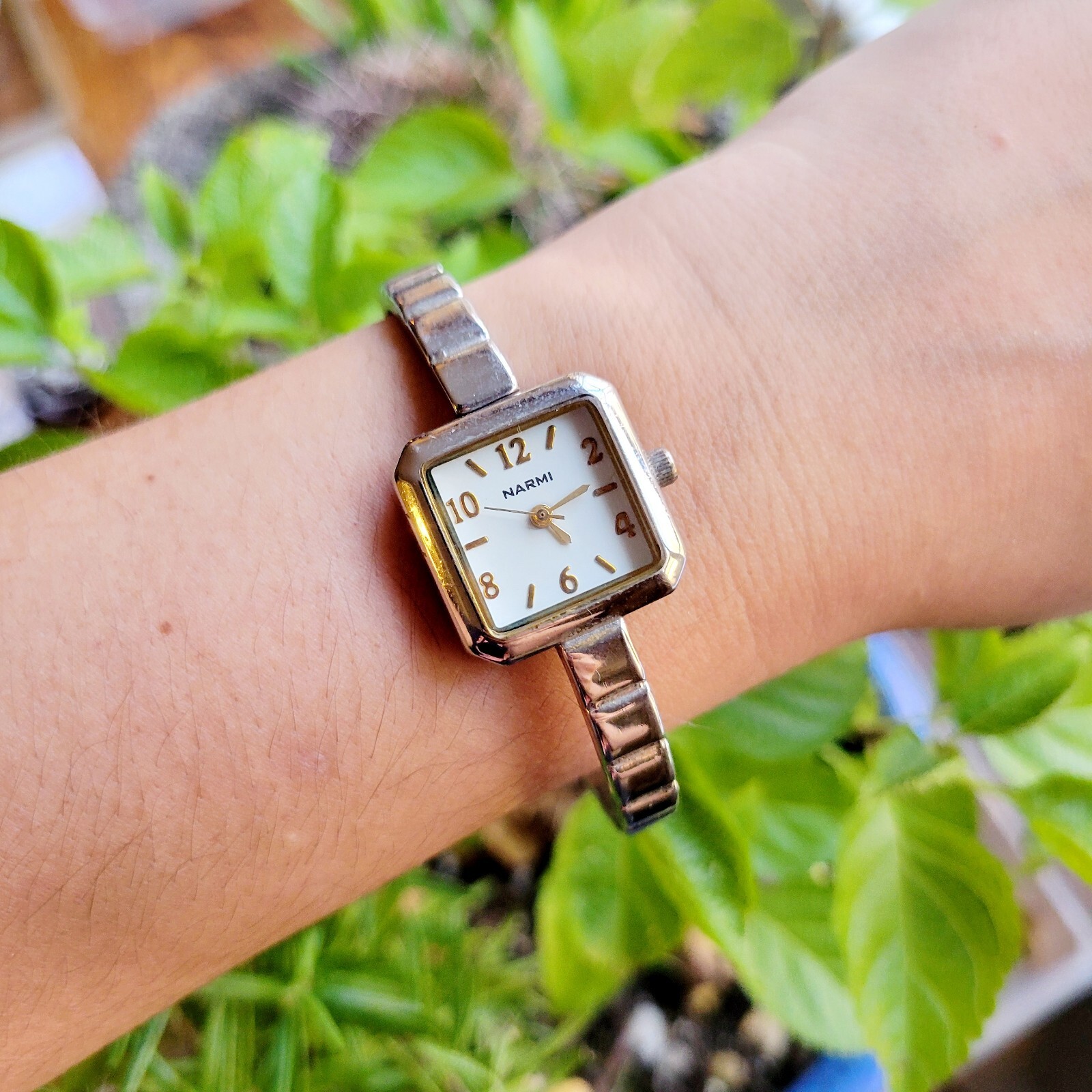 Classic Narmi Classic Silver & Gold Womens Womans Square Watch
