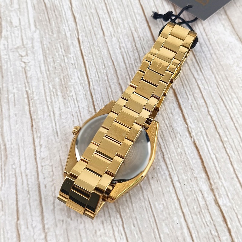 Bulova Surveyor 97P172 Gold/White Dial Women Quartz Diamonds Watch 31mm
