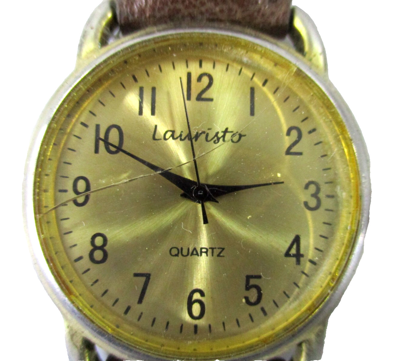 Vintage Lauristo Quartz Womens Watches Leather Bands Japan Movement Gold White