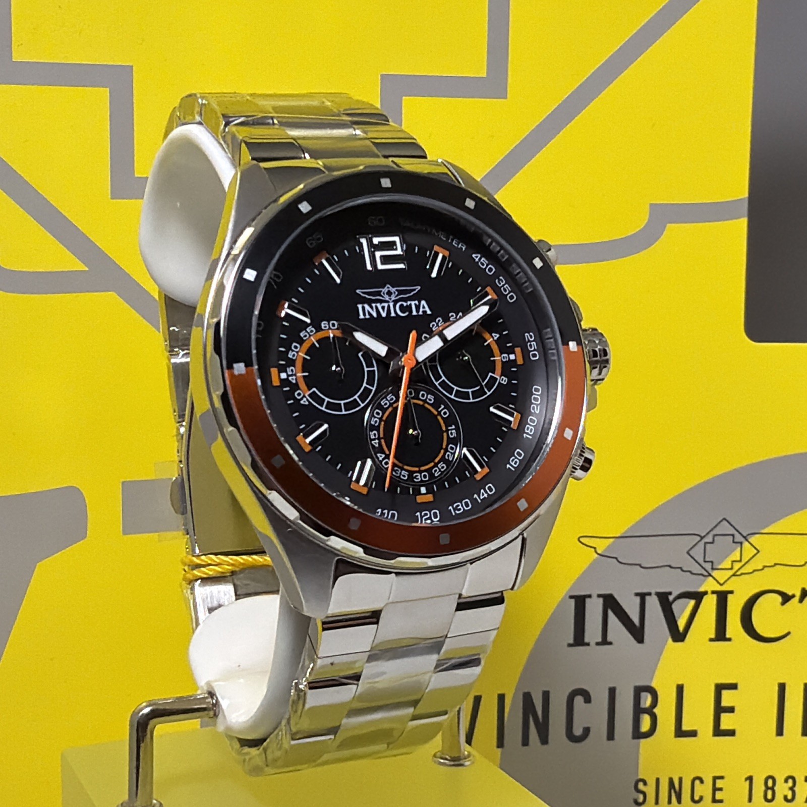 Invicta Speedway Men’s 44mm Chrono Watch StainlessSteel, W/Hard Case & Soft Case