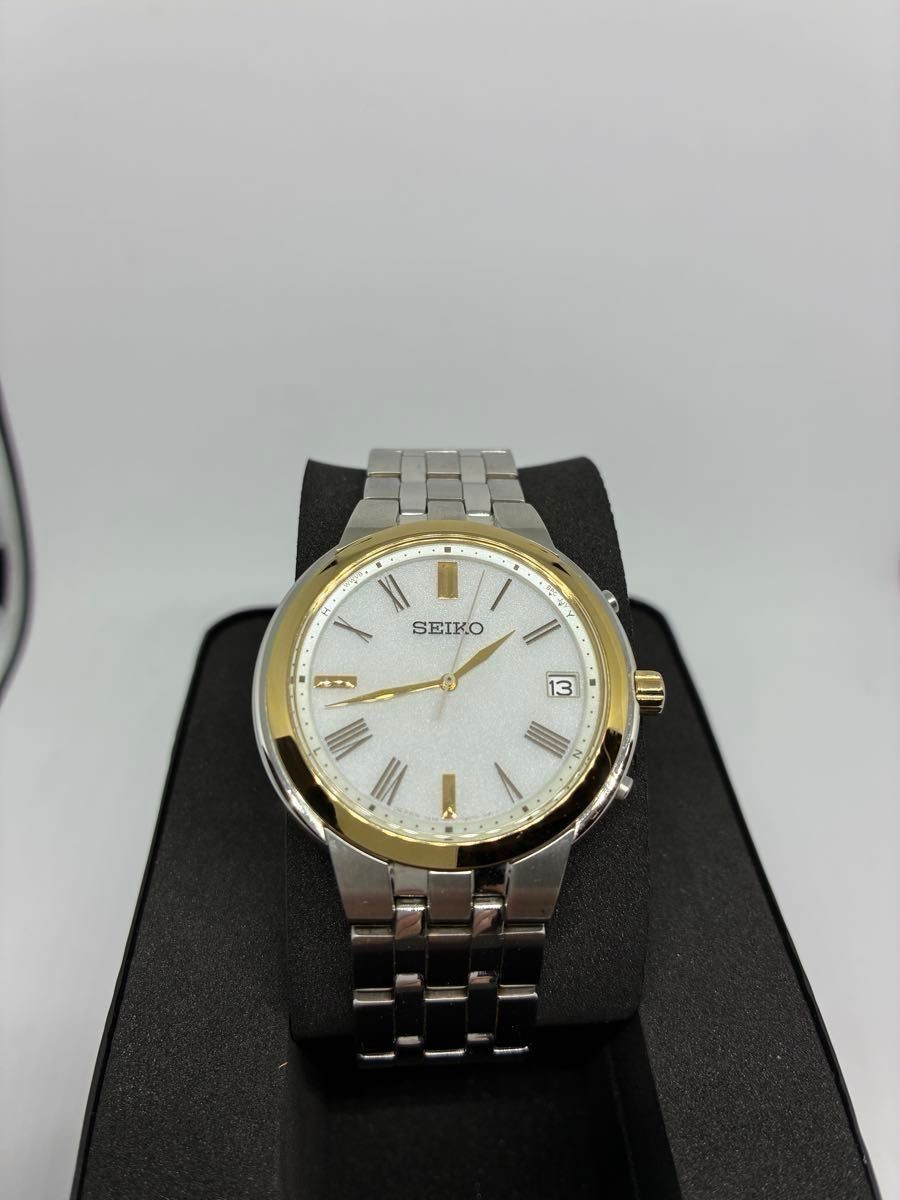 SEIKO Radio Solar Men’s wristwatch 10BAR water resistant Easy to read white dial