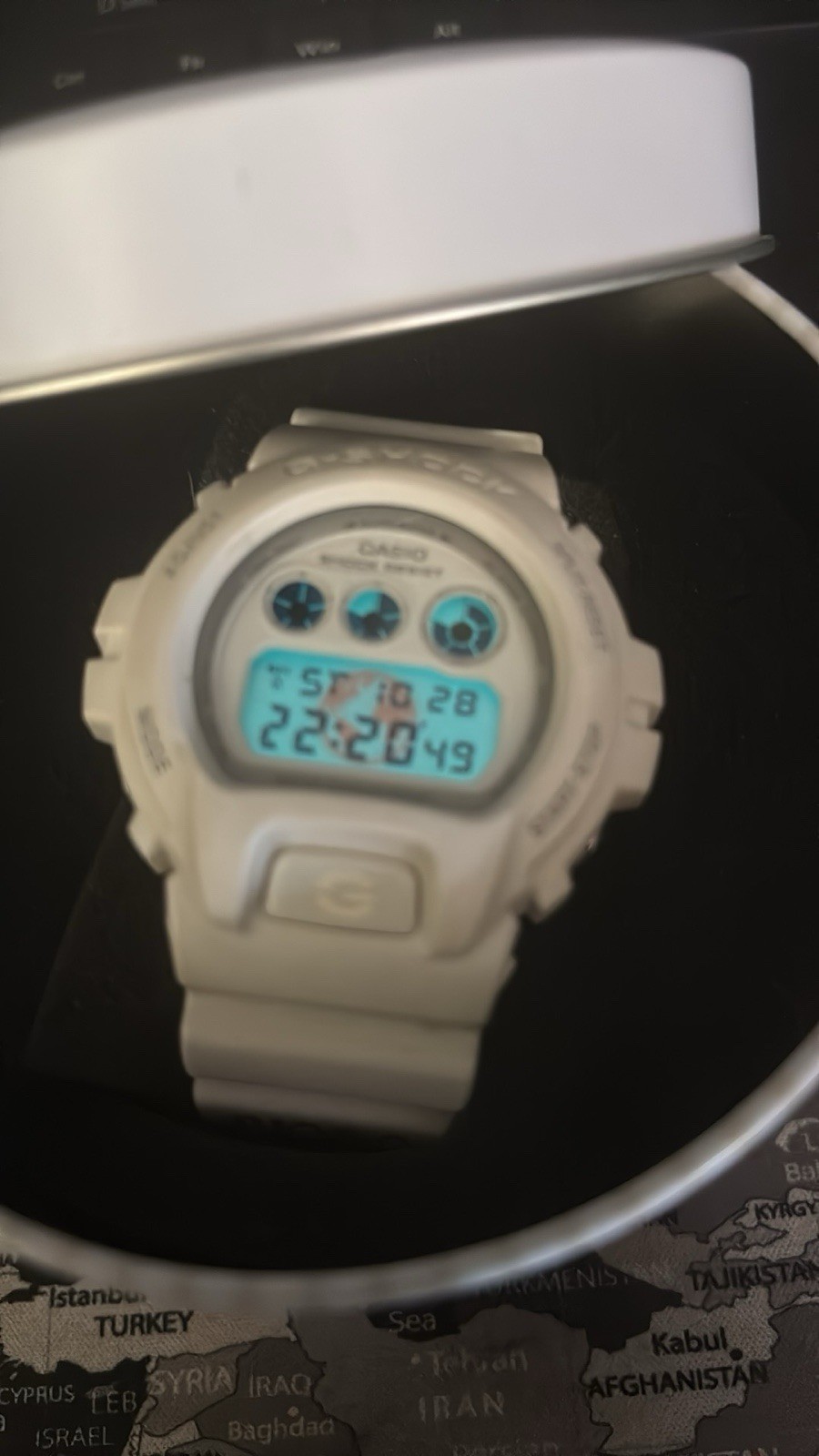 G-SHOCK NASA Casio Digital Quartz White Resin Sport Watch w/ Tin Box