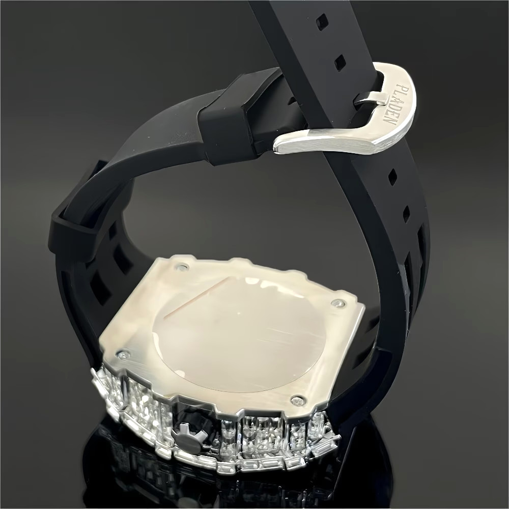 Luxury Square Shiny Rhinestone Watch Classic Business Quartz Watch Fashion Men