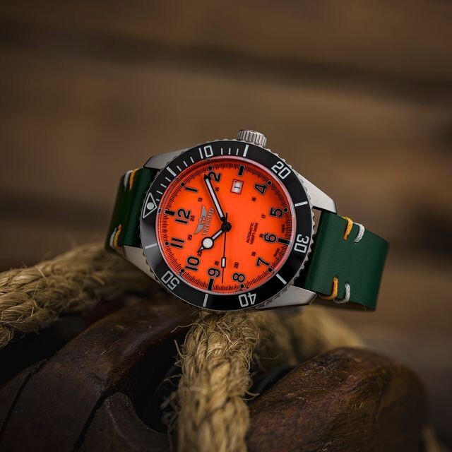 Tresod Ocean Master SWISS MADE SW200 Automatic Orange Dial Ceramic Bezel Watch