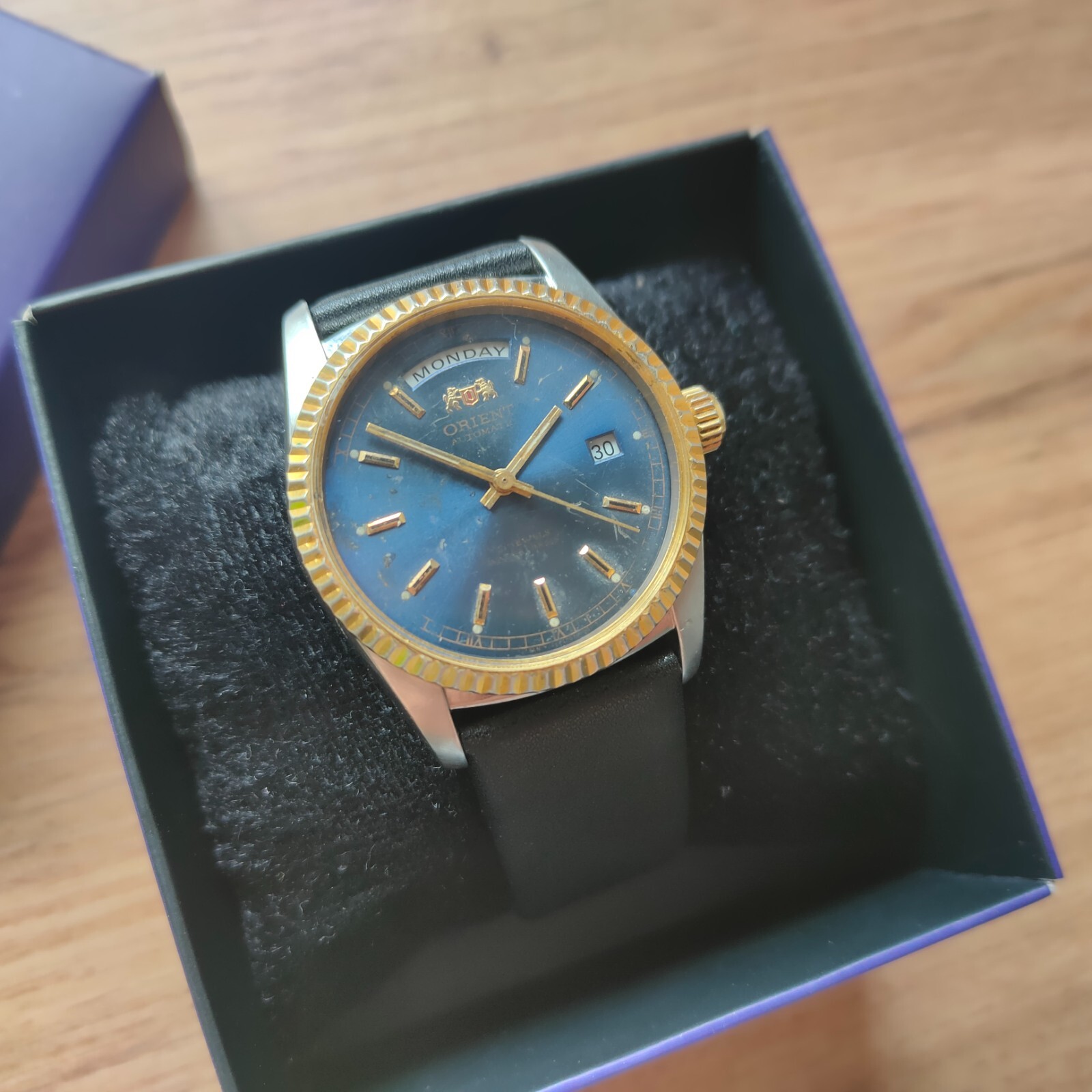 Rare Orient President watch, day date orient Automatic Watch, rare blue dial