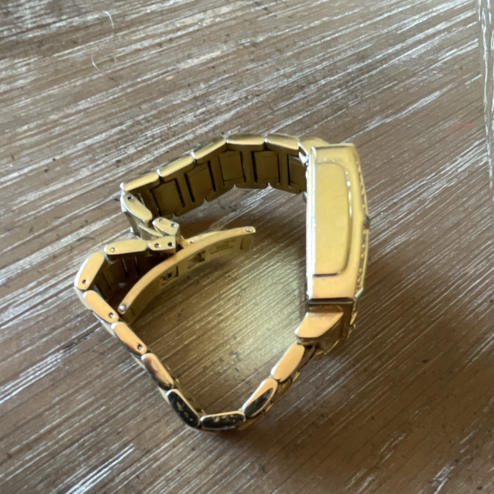 Invicta Quartz Chronograph Square Analog Watch Gold Tone Bracelet 100m