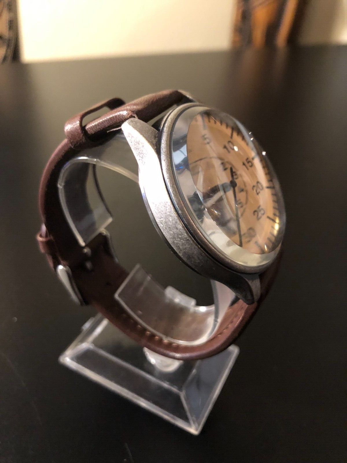 MIL-TEC Vintage Flieger Pilot Flight Aviation, AVIATOR – Leather Band, Quartz
