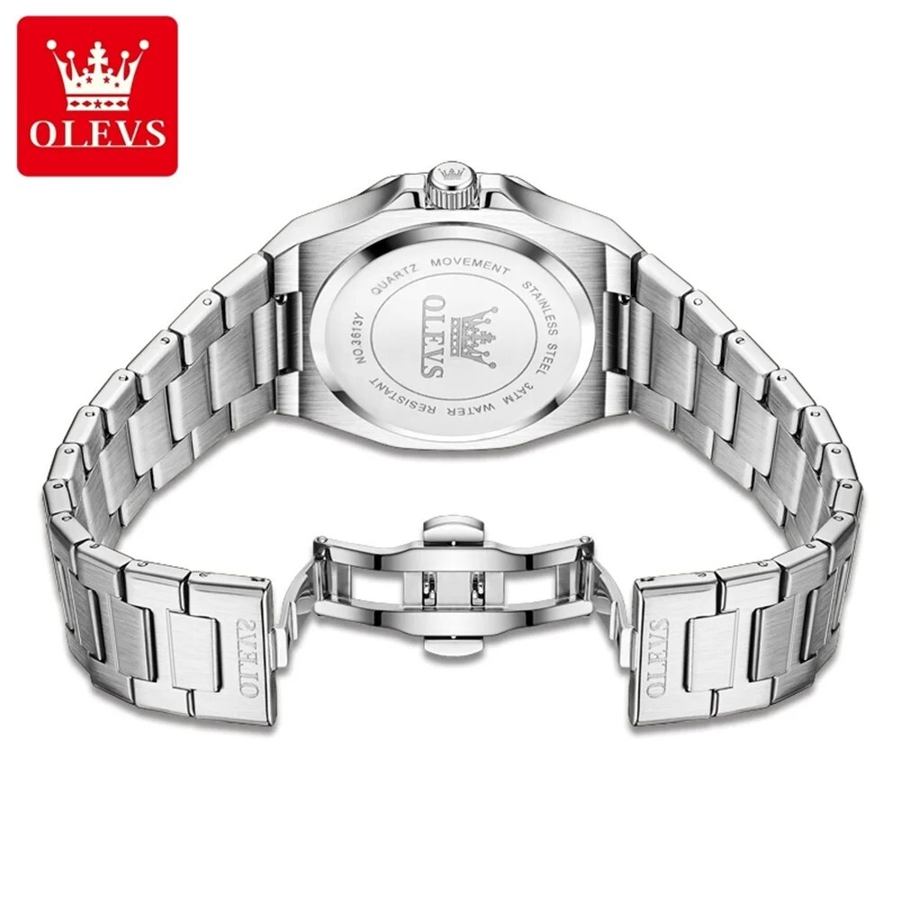 Waterproof Quartz Luminous Luxury Watch OLEVS Men Business Date Strap Men’s