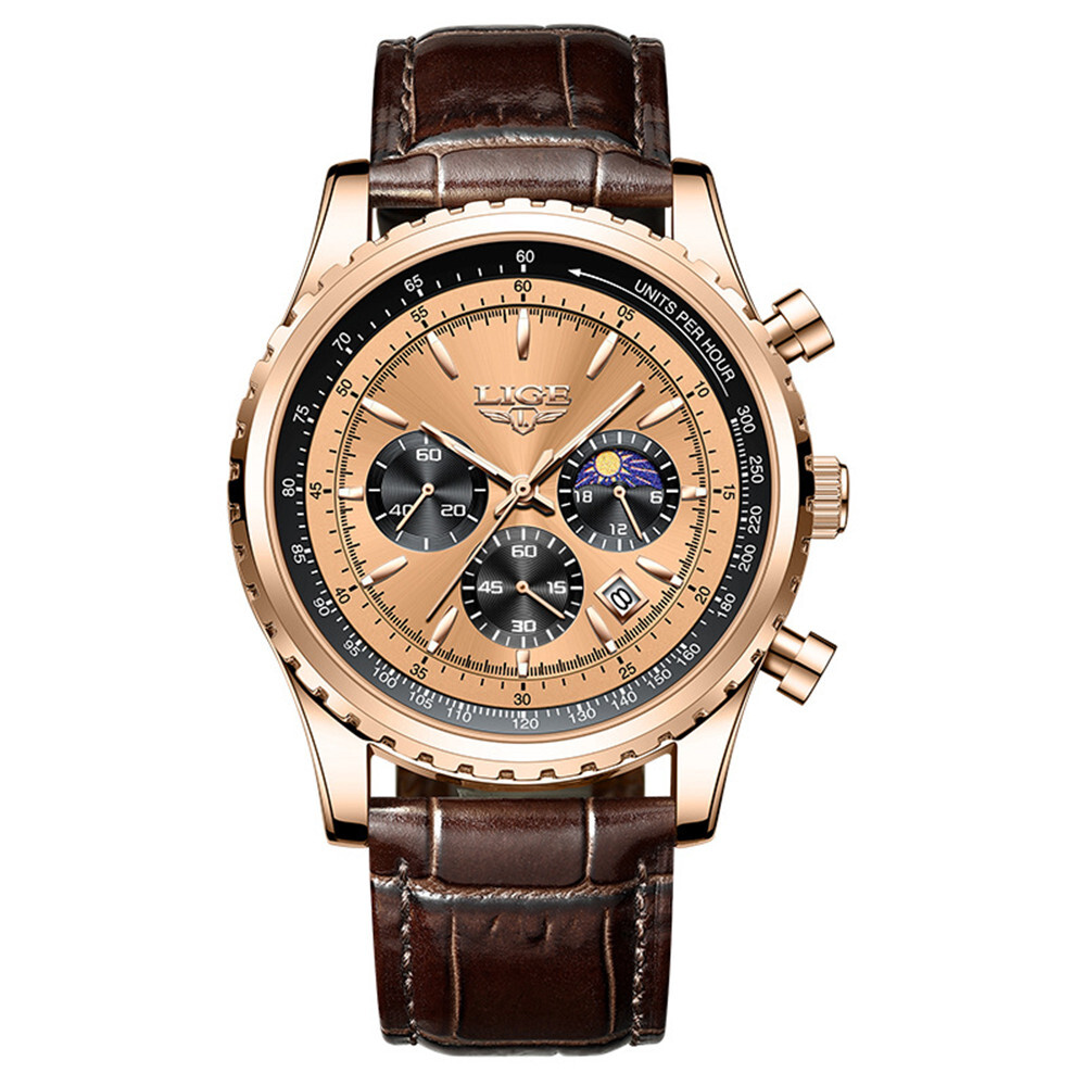 LIGE Men Business Watch Top Brand Luxury Men Wrist Watch Casual Leather Watches