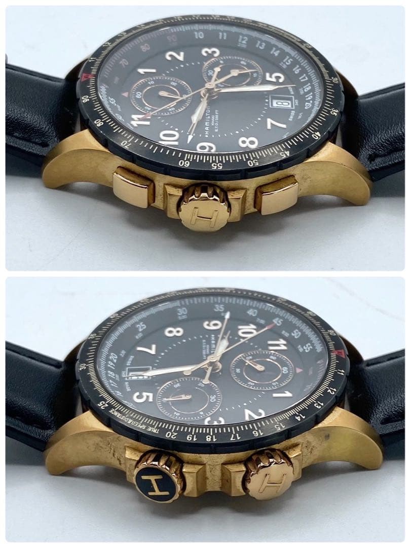 Hamilton Khaki Pilot Chronograph Black Men’s Watch Quartz Japan 0714512