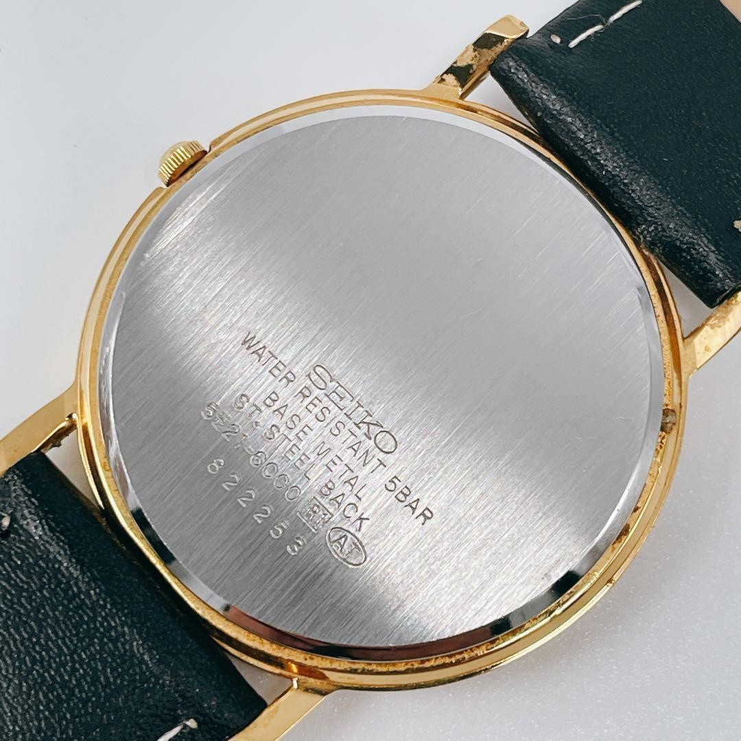 Seiko Spirit 5E21-6C00 Black Vintage Quartz Watch Japan 071120