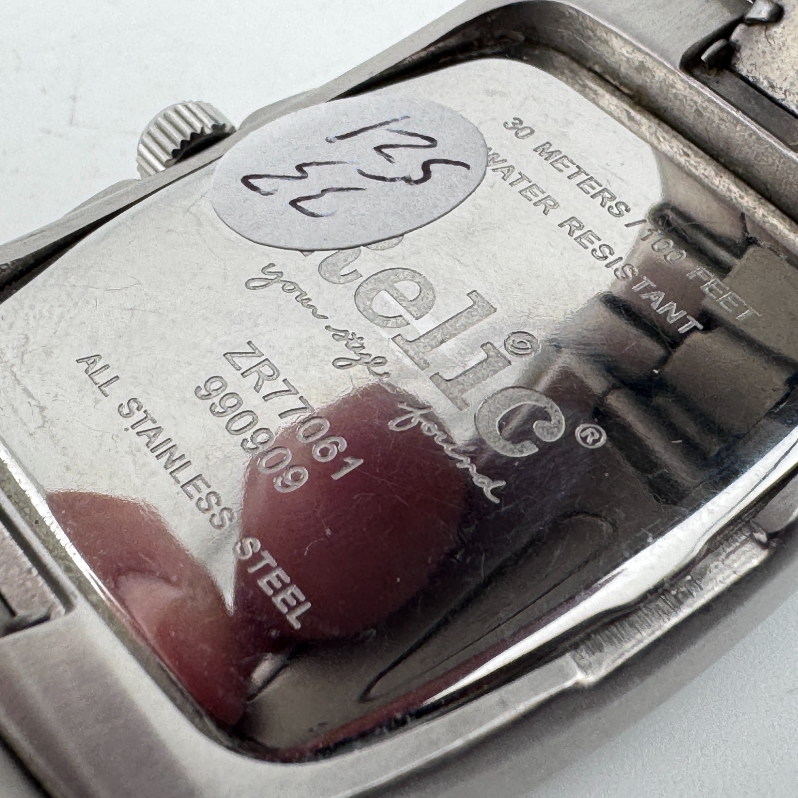 Relic Quartz Watch Men 30mm Silver Steel Barrel Cuff Date Analog New Batter 6.5″