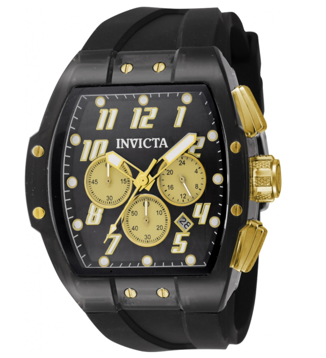 Invicta S1 Rally Vortce Black Gold Chronograph Men’s 47mm Ultralight Watch 49982