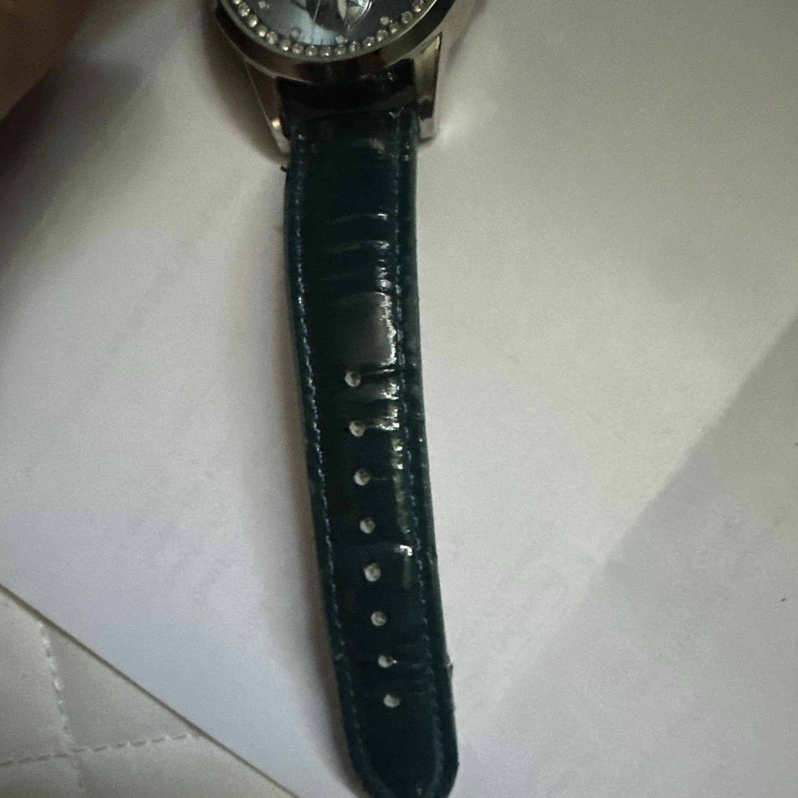 Massini Quartz Women’s 30mm Silver Dial Black Leather Strap Watch Arabic