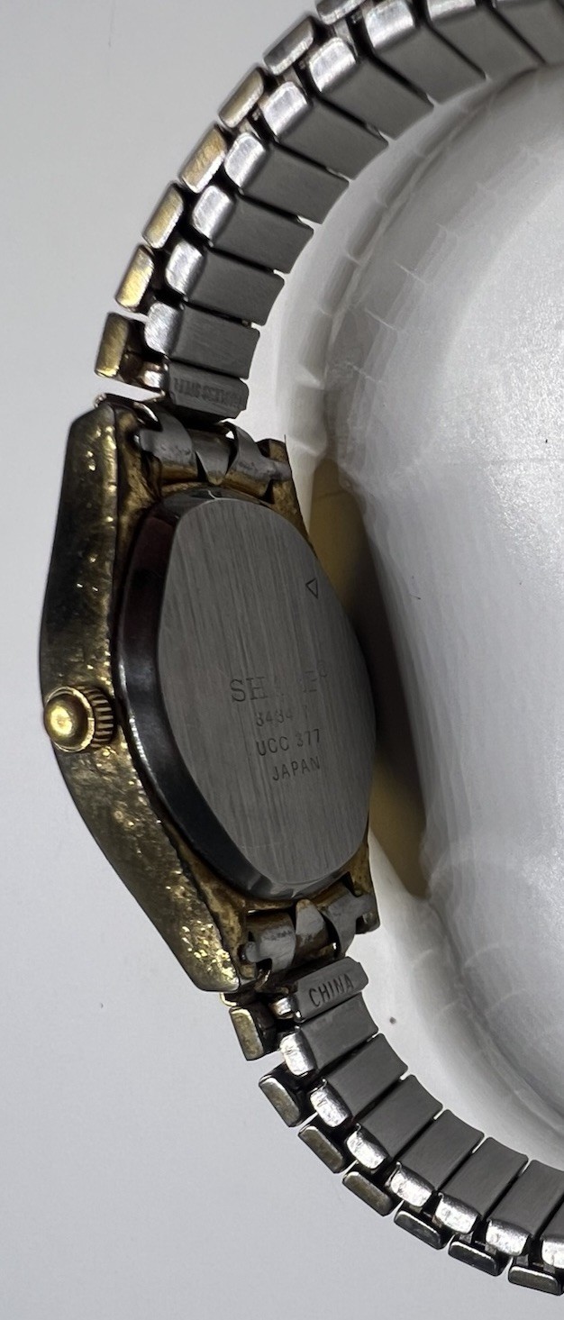 Vintage Sharp Womens Quartz Watch Gold Silver Oval Link Bracelet Dress Formal