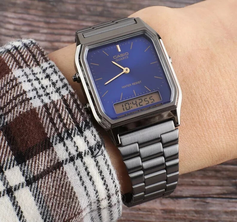 Casio AQ-230GG-2A Vintage Series Gray Ion Plated Stainless Steel Ana-Digi Watch