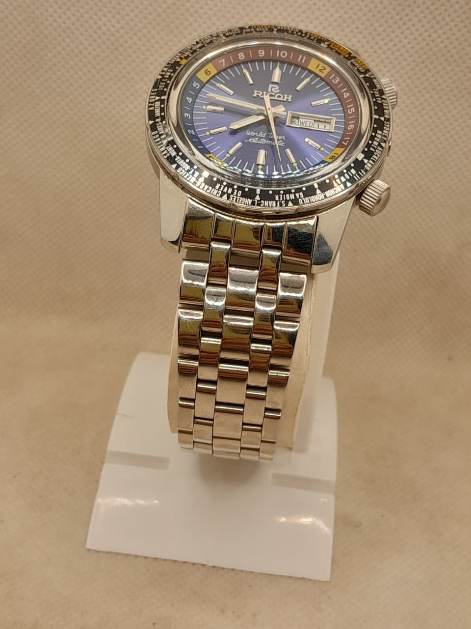 Vintage Ricoh Automatic Men’s Watch 21 Jewels Japan Made Silver Day Date