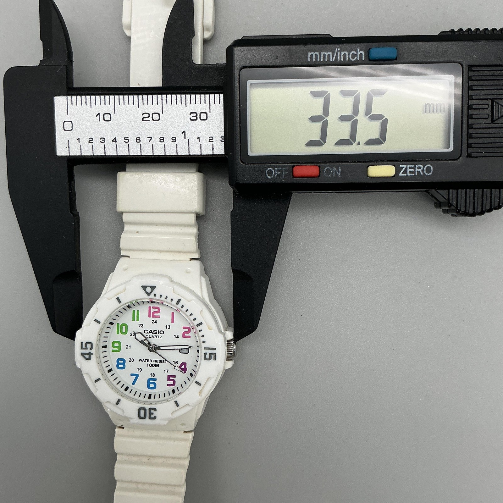 Casio Womens Watch 34mm White Multicolor Dial 100M Date LRW-200H New Battery
