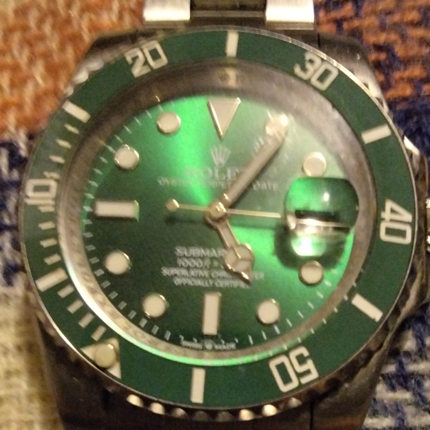 Rolex Submariner Date 41mm Green Dial/Bezel Stainless 2 Tone Bracelet