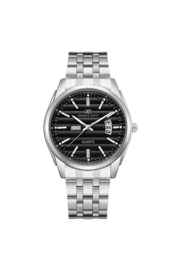 Kenneth Scott Men’s Analog Watch | Black Dial, 40mm, 30 m (3 ATM)